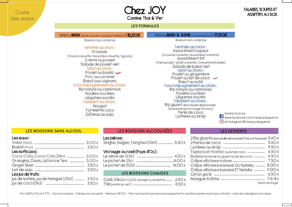 Chez Joy - Menu Image 2